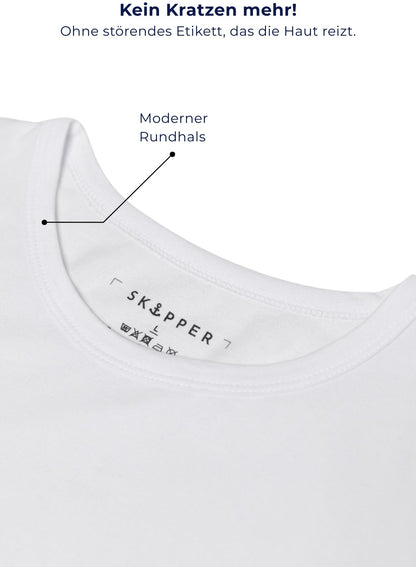 T Shirt Unterhemd Baumwolle stretch Rundhals - 3er Pack